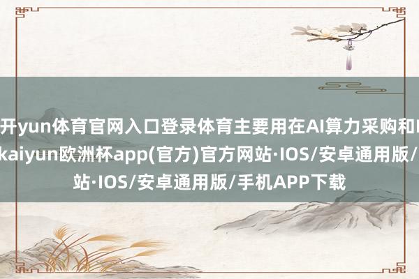 开yun体育官网入口登录体育主要用在AI算力采购和IDC基建方面-kaiyun欧洲杯app(官方)官方网站·IOS/安卓通用版/手机APP下载