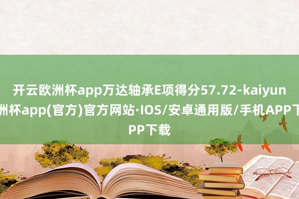 开云欧洲杯app万达轴承E项得分57.72-kaiyun欧洲杯app(官方)官方网站·IOS/安卓通用版/手机APP下载