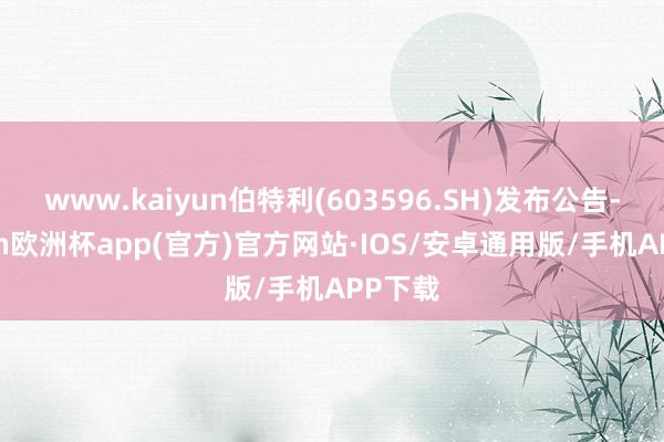 www.kaiyun伯特利(603596.SH)发布公告-kaiyun欧洲杯app(官方)官方网站·IOS/安卓通用版/手机APP下载