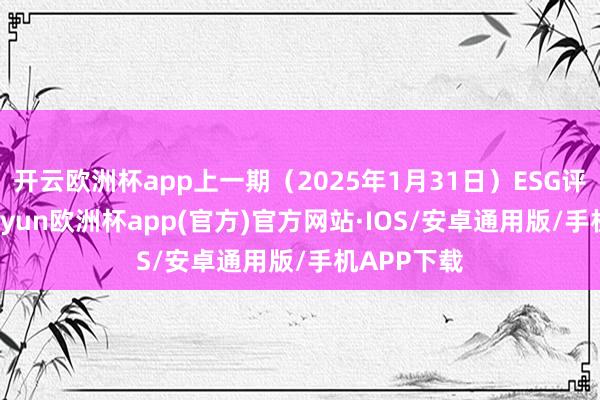 开云欧洲杯app上一期（2025年1月31日）ESG评级为B-kaiyun欧洲杯app(官方)官方网站·IOS/安卓通用版/手机APP下载